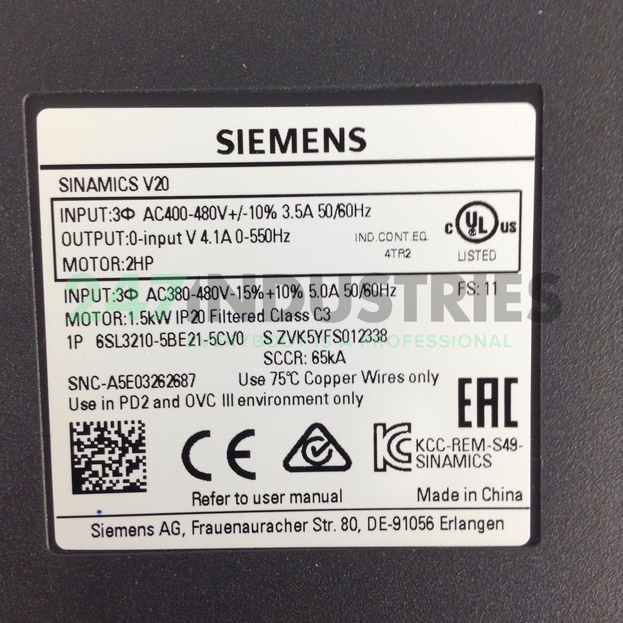 6SL3210-5BE21-5CV0 Siemens Image 3