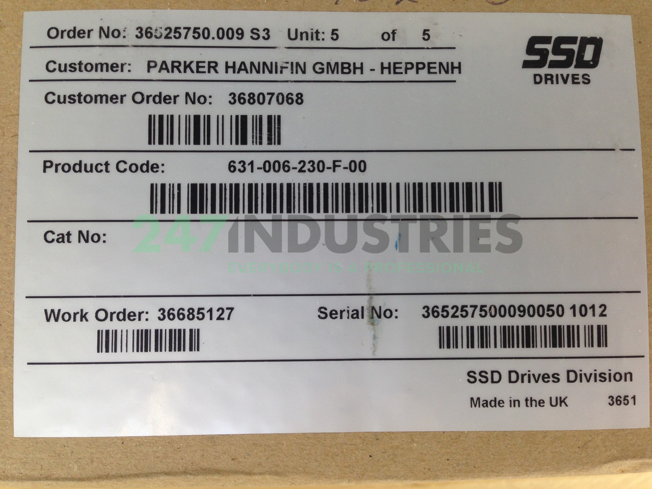 631-006-230-F-00 Parker SSD Drives Image 5