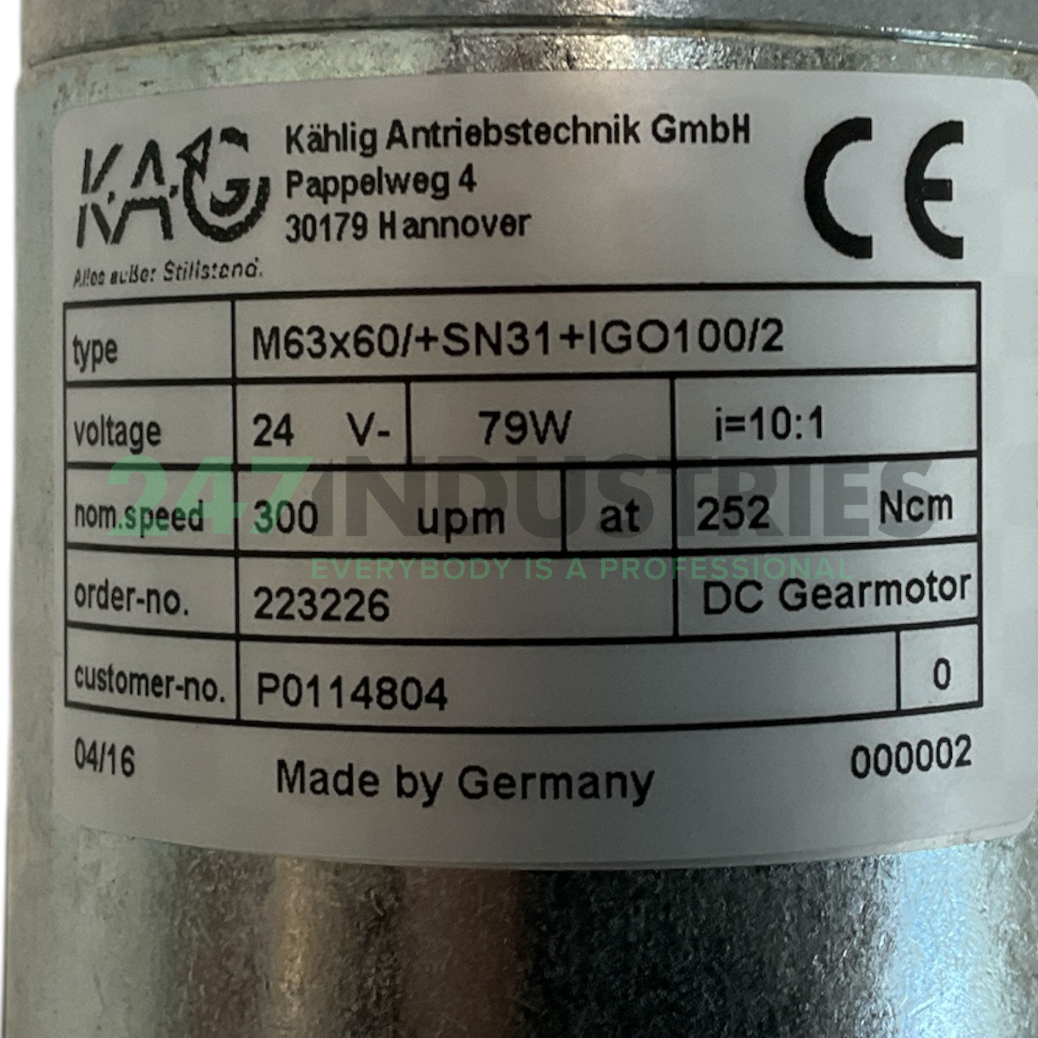 M63X60I24VSN31I10IGO1 Kahlig Antriebstechnik Image 3