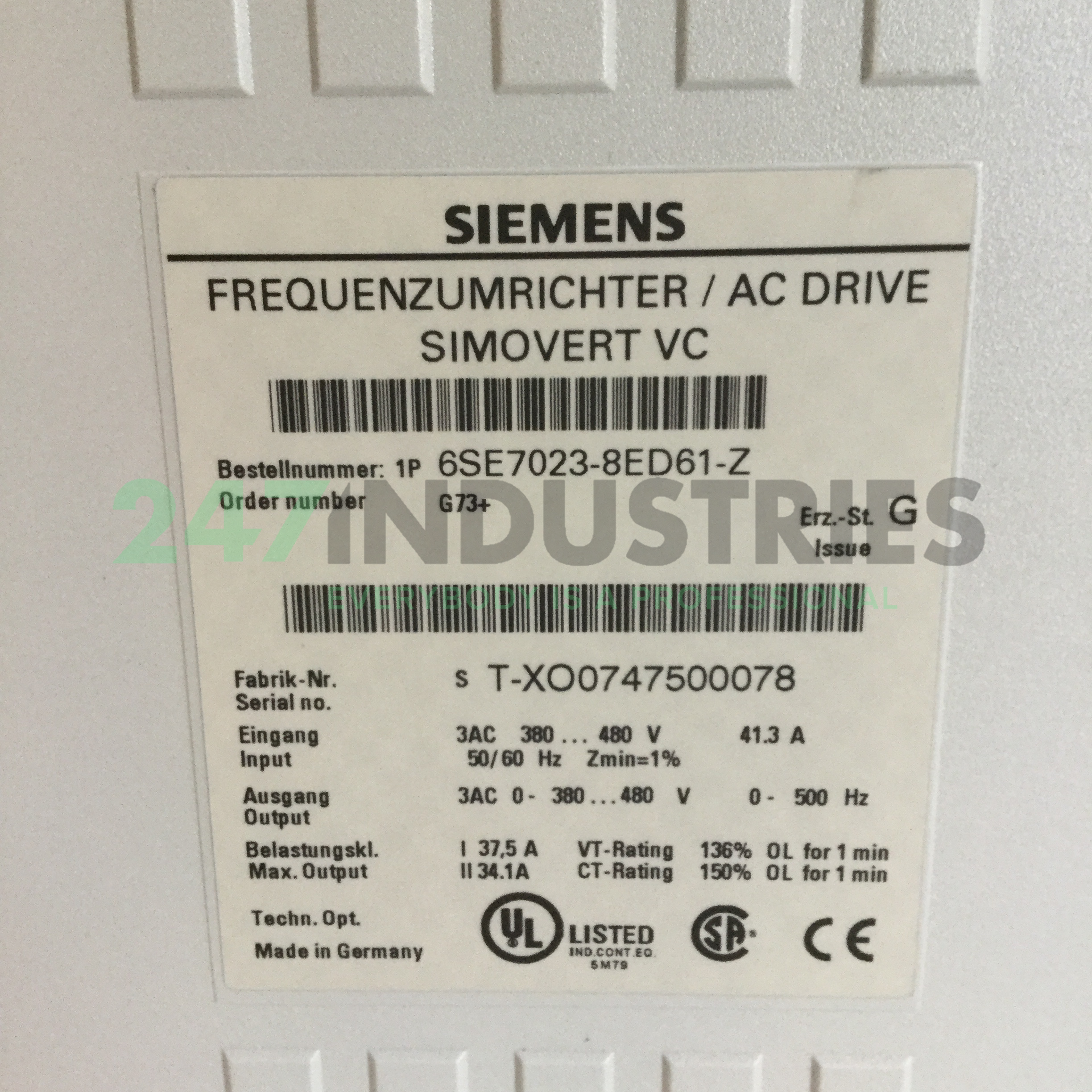 6SE7023-8ED61-Z G73 Siemens Image 4