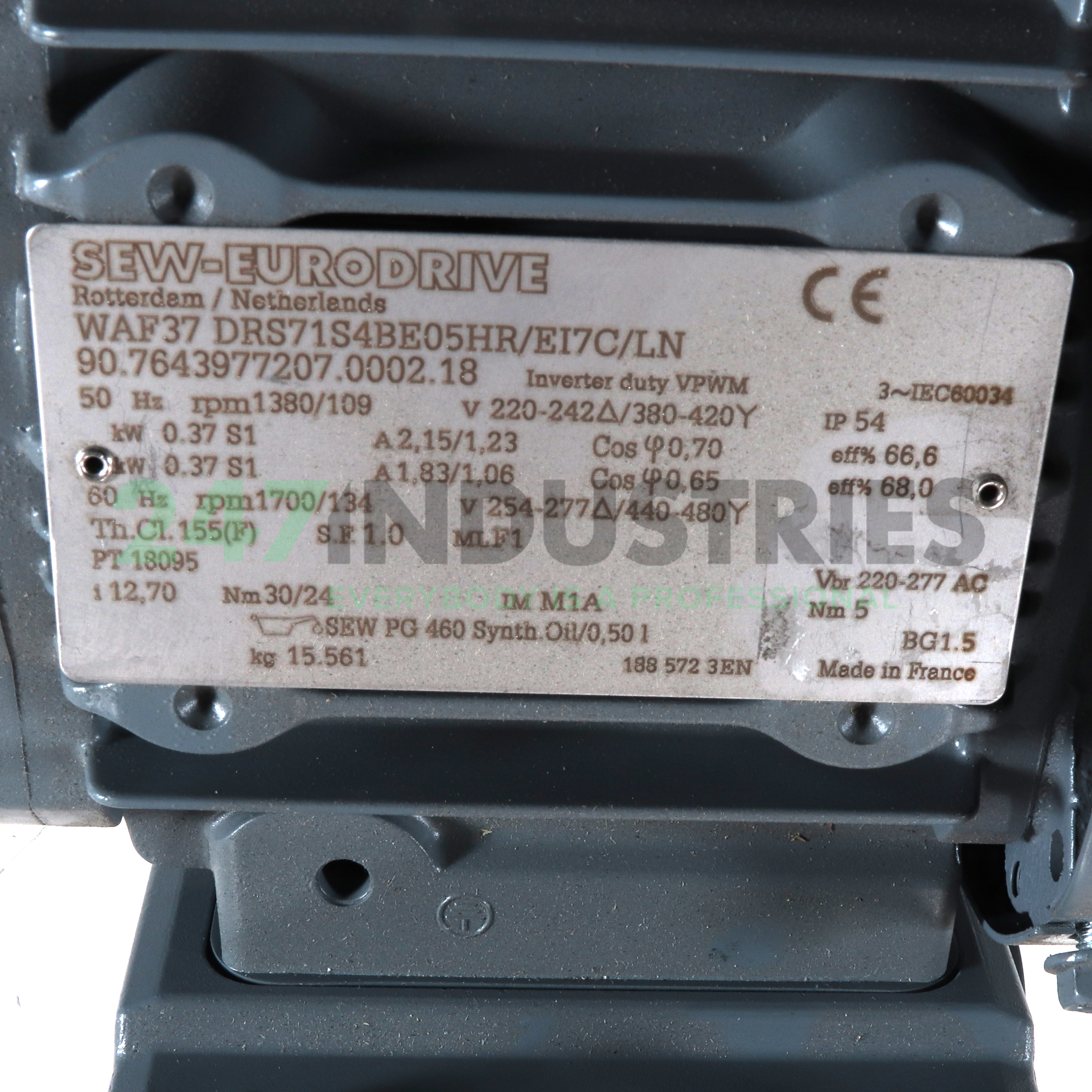 WAF37/DRS71S4BE05HREI SEW-EURODRIVE Image 2