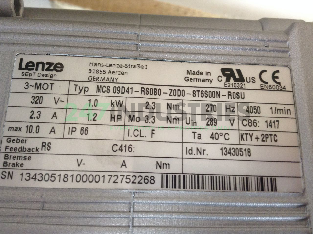 GKS07-3SHBR09DC41 Lenze Image 3