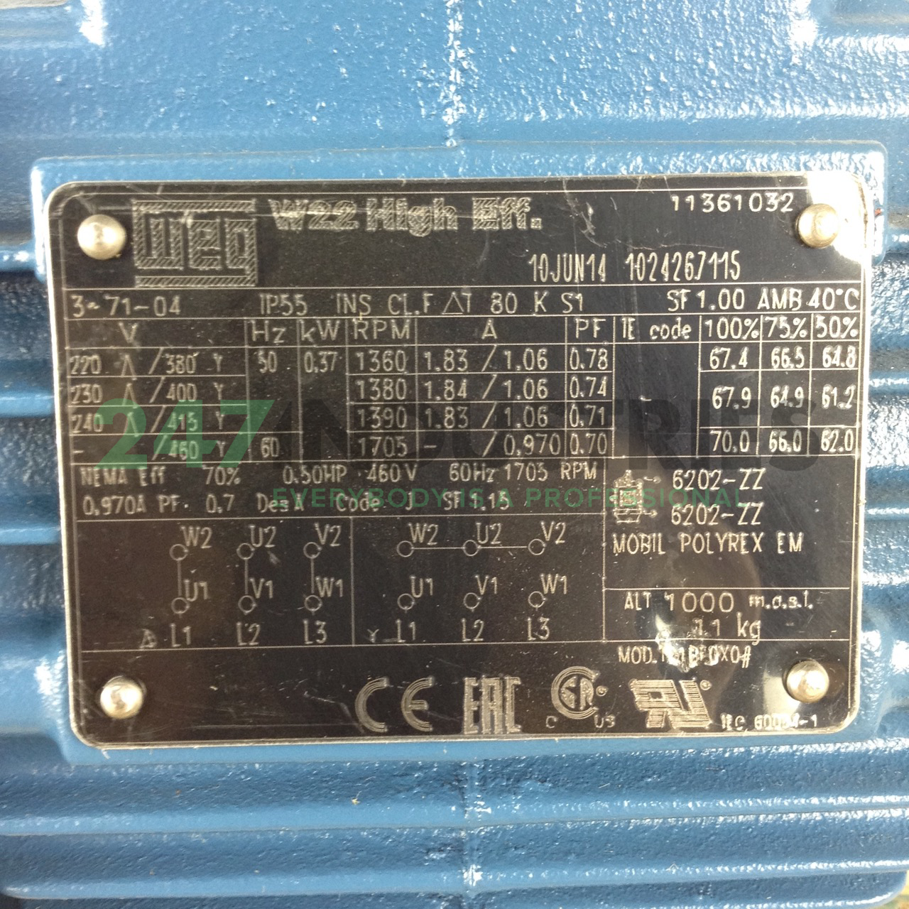 0.37K31AL2714B3 WEG Image 2