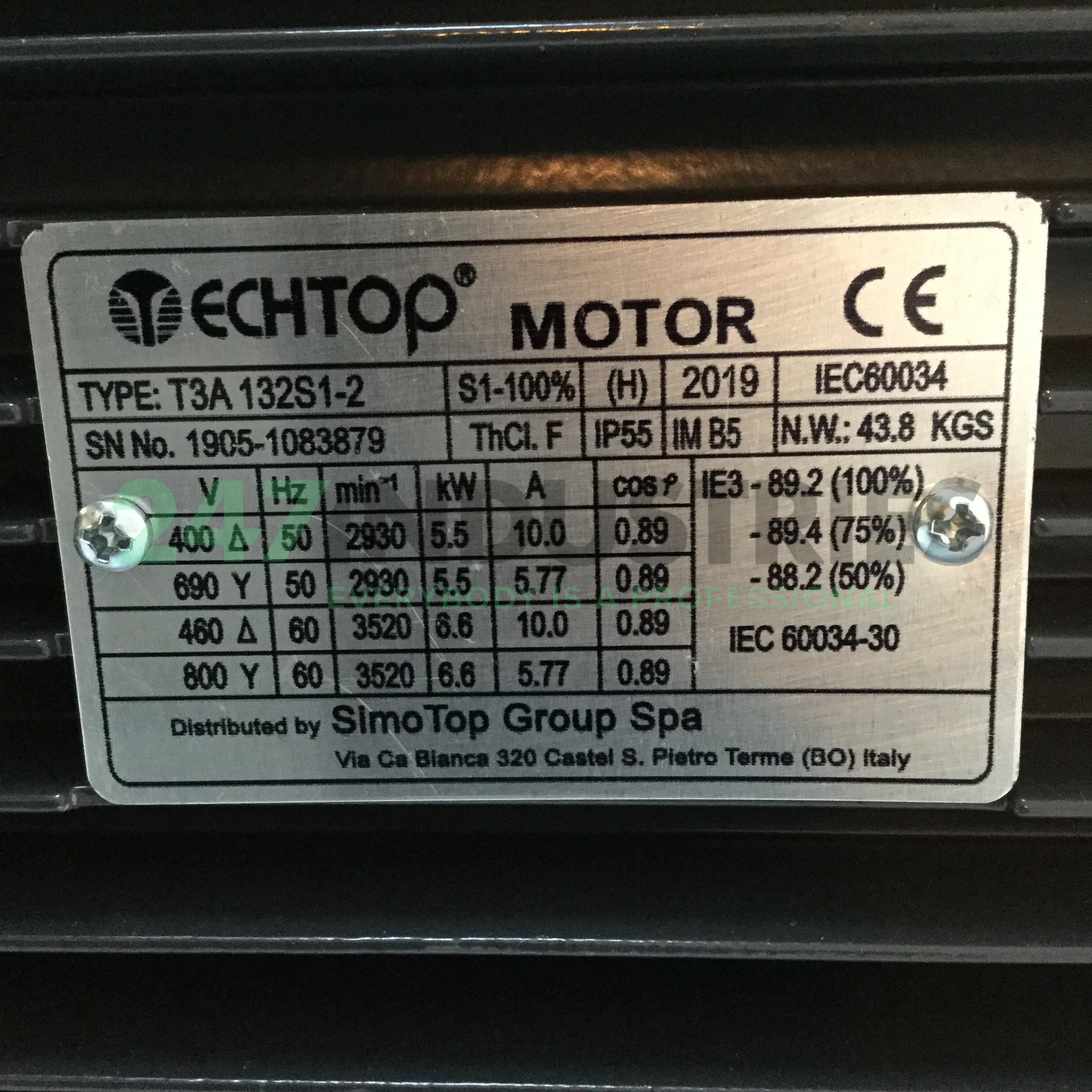 T3A132S1-2-B5 TechTop Motor Image 4