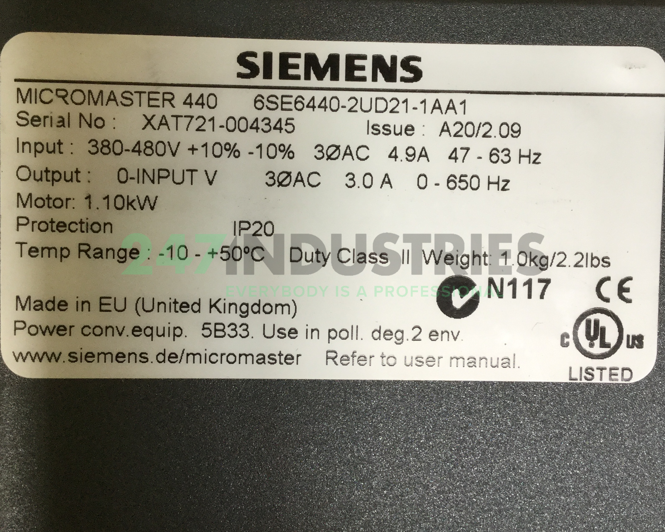 6SE6440-2UD21-1AA1 Siemens Image 4