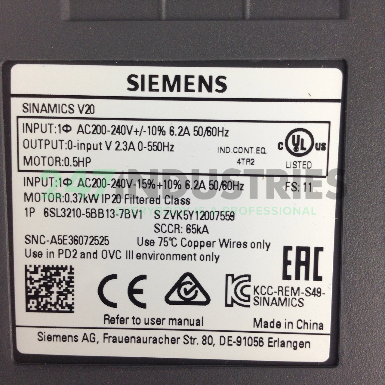 6SL3210-5BB13-7BV1 Siemens Image 2