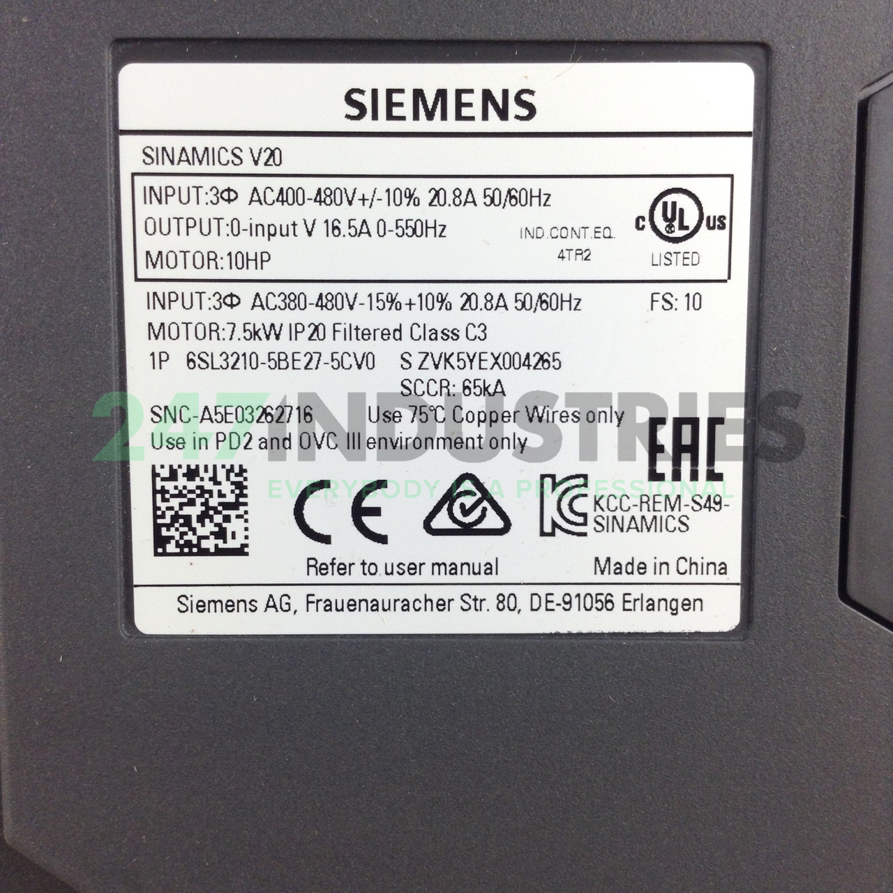 6SL3210-5BE27-5CV0 Siemens Image 2