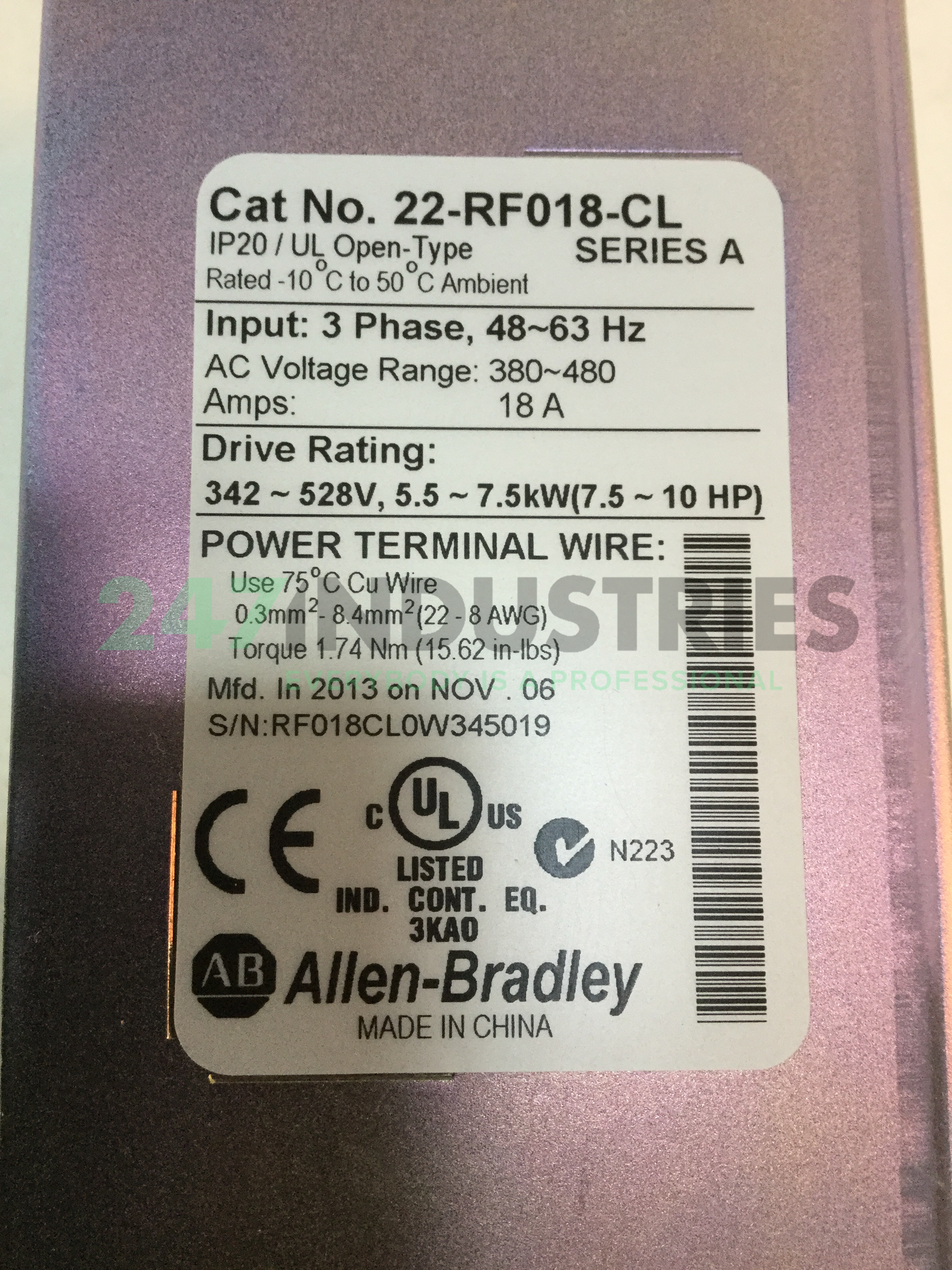 22-RF018-CL-A Allen Bradley Image 4