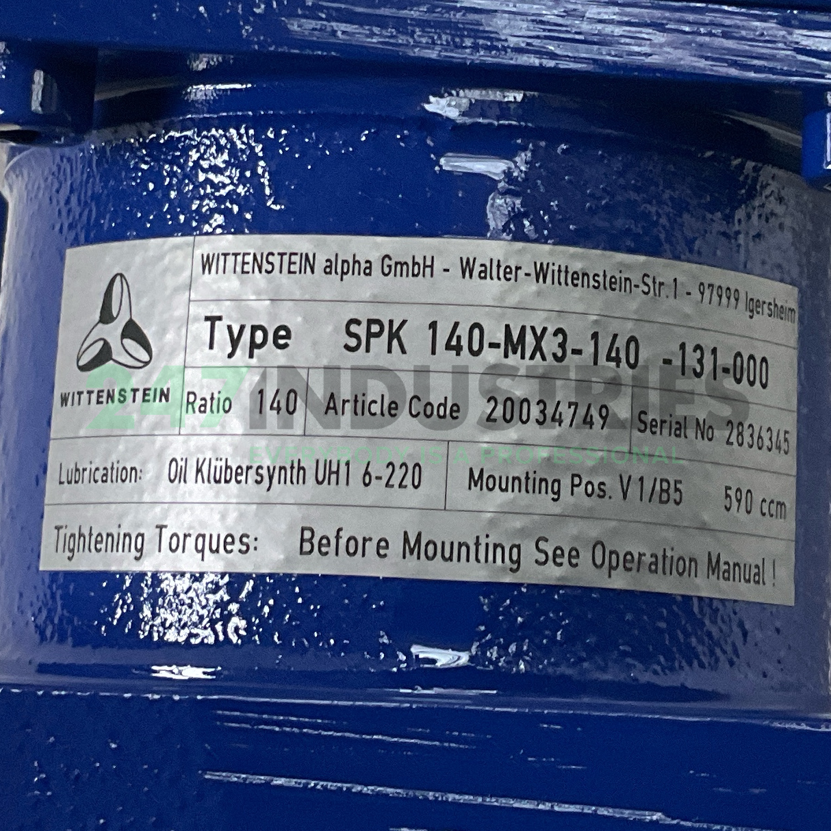 SPK140-MX3-140-131-000 Wittenstein Image 5