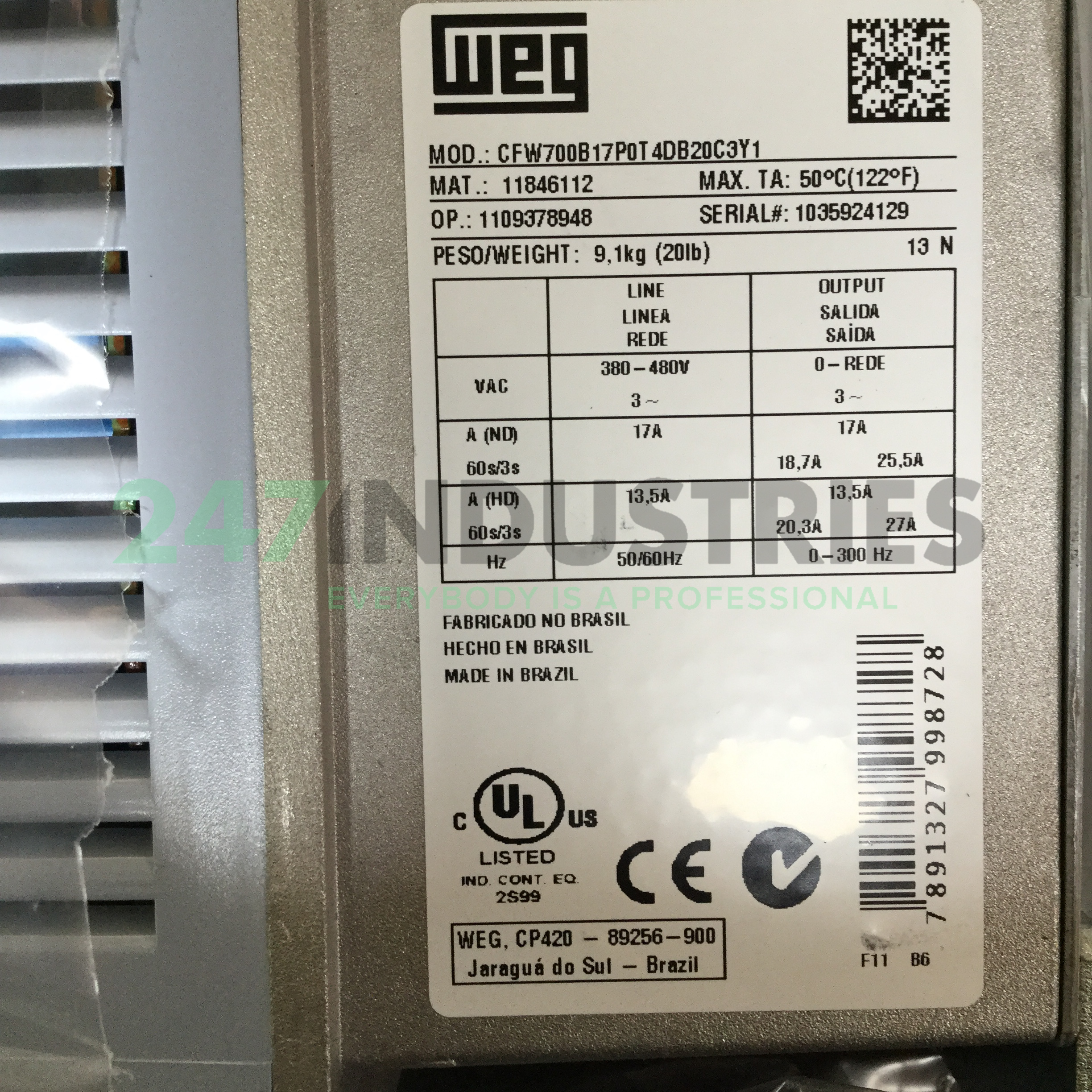CFW700B17P0T4DB20C3Y1 WEG Image 4