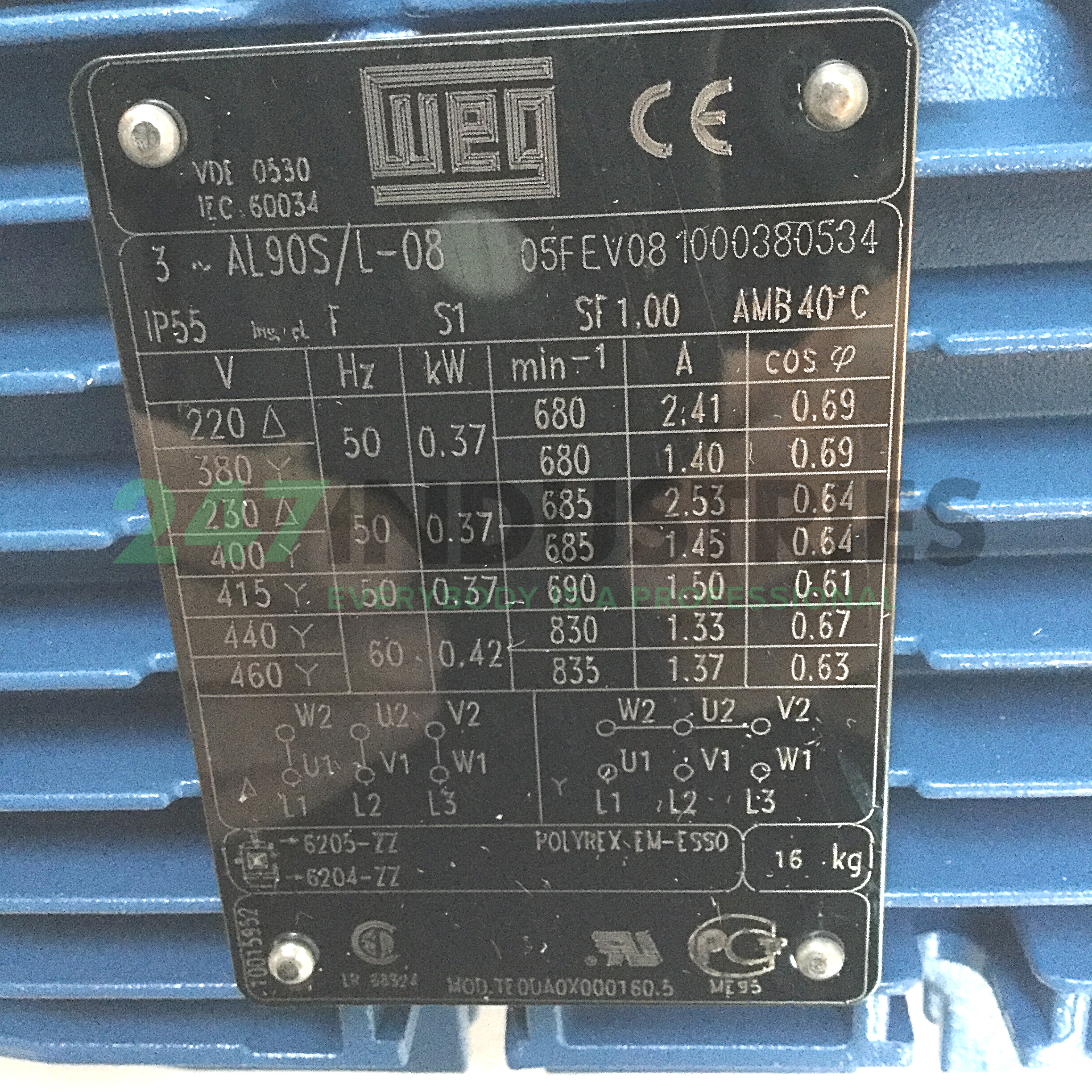 0.37K31AL090S/L8B5 WEG Image 4