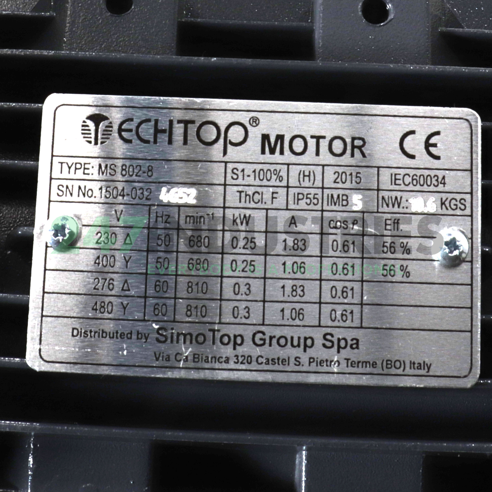 MS802-8-B5 TechTop Motor Image 4