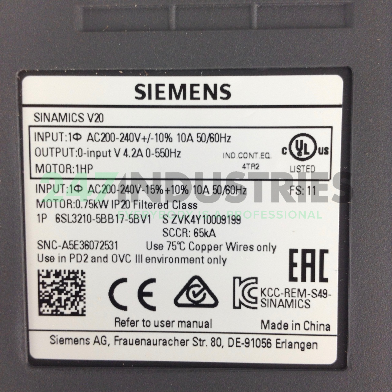 6SL3210-5BB17-5BV1 Siemens Image 3