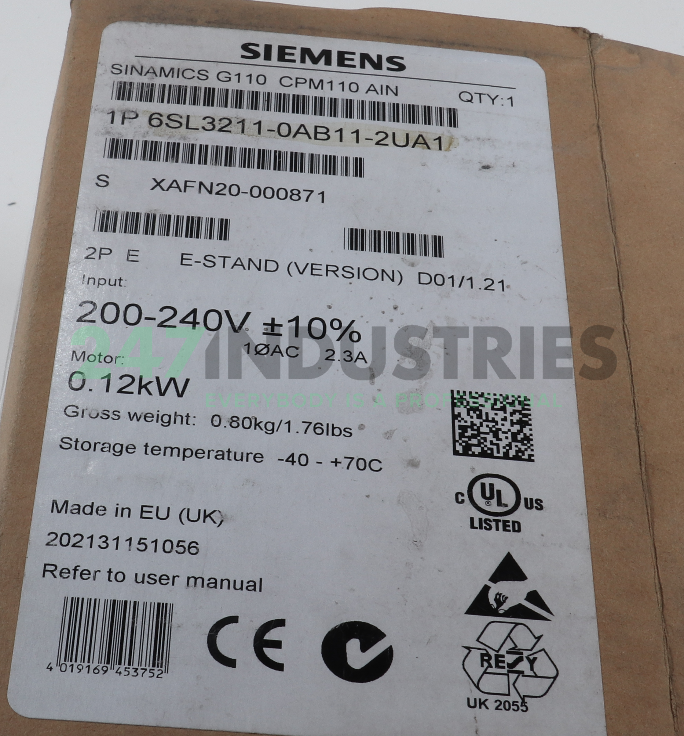 6SL3211-0AB11-2UA1 Siemens Image 1