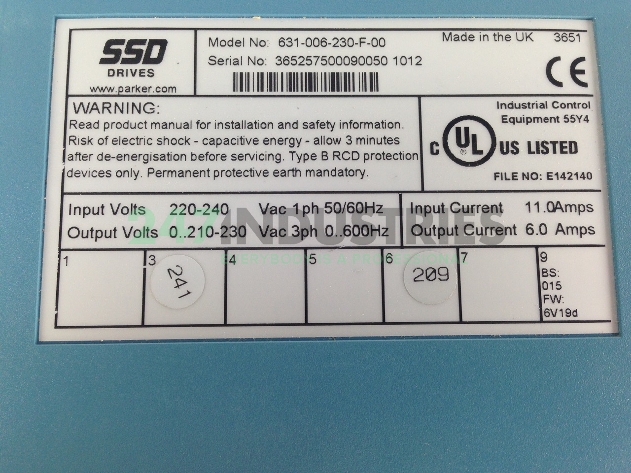 631-006-230-F-00 Parker SSD Drives Image 2