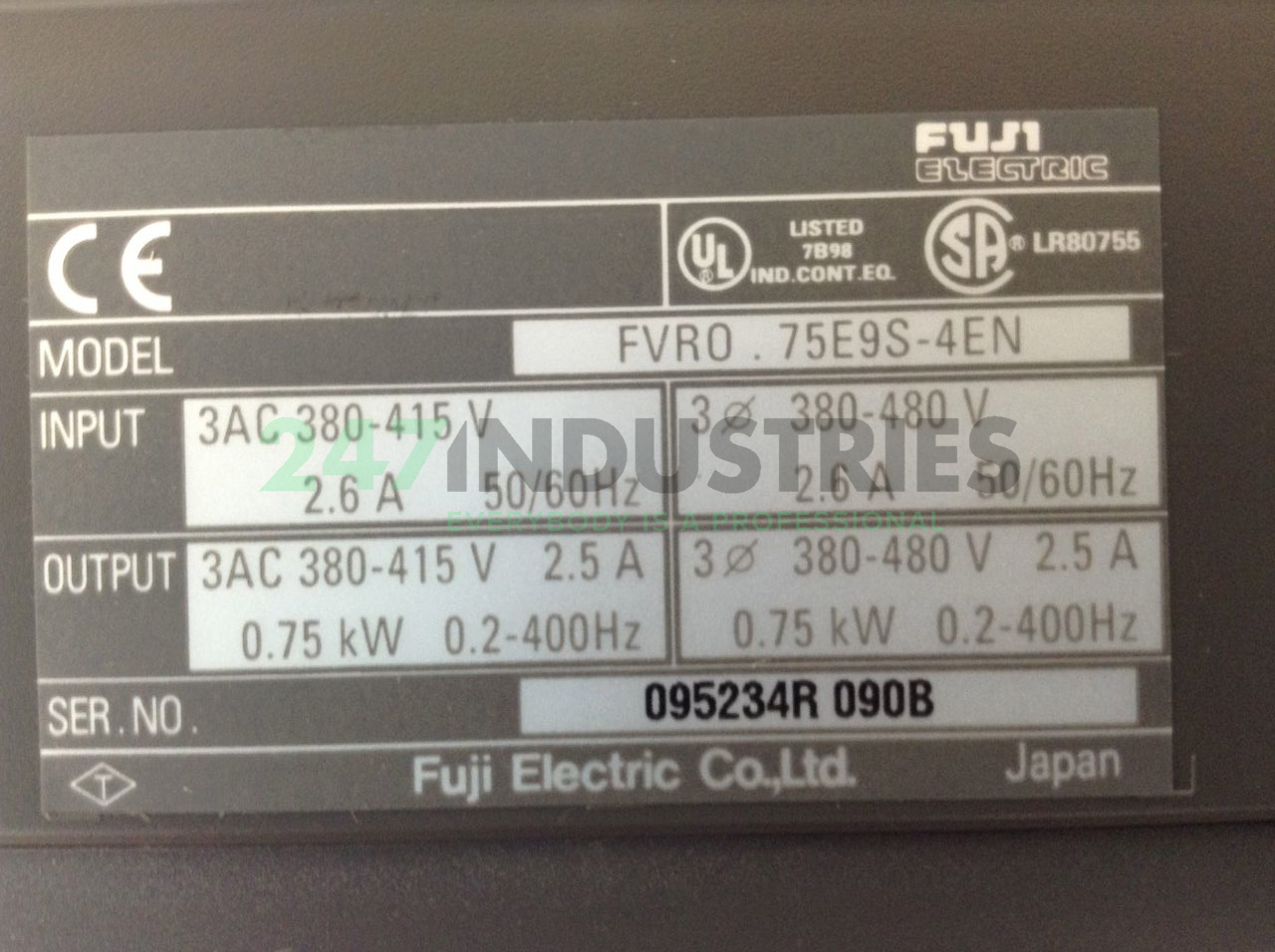 FVR0.75E9S-4EN Fuji Electric Image 2