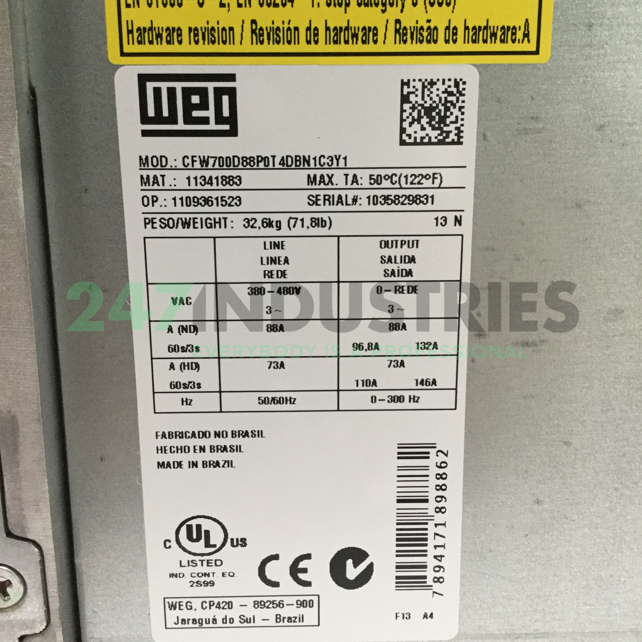CFW700D88P0T4DBN1C3Y1 WEG Image 4