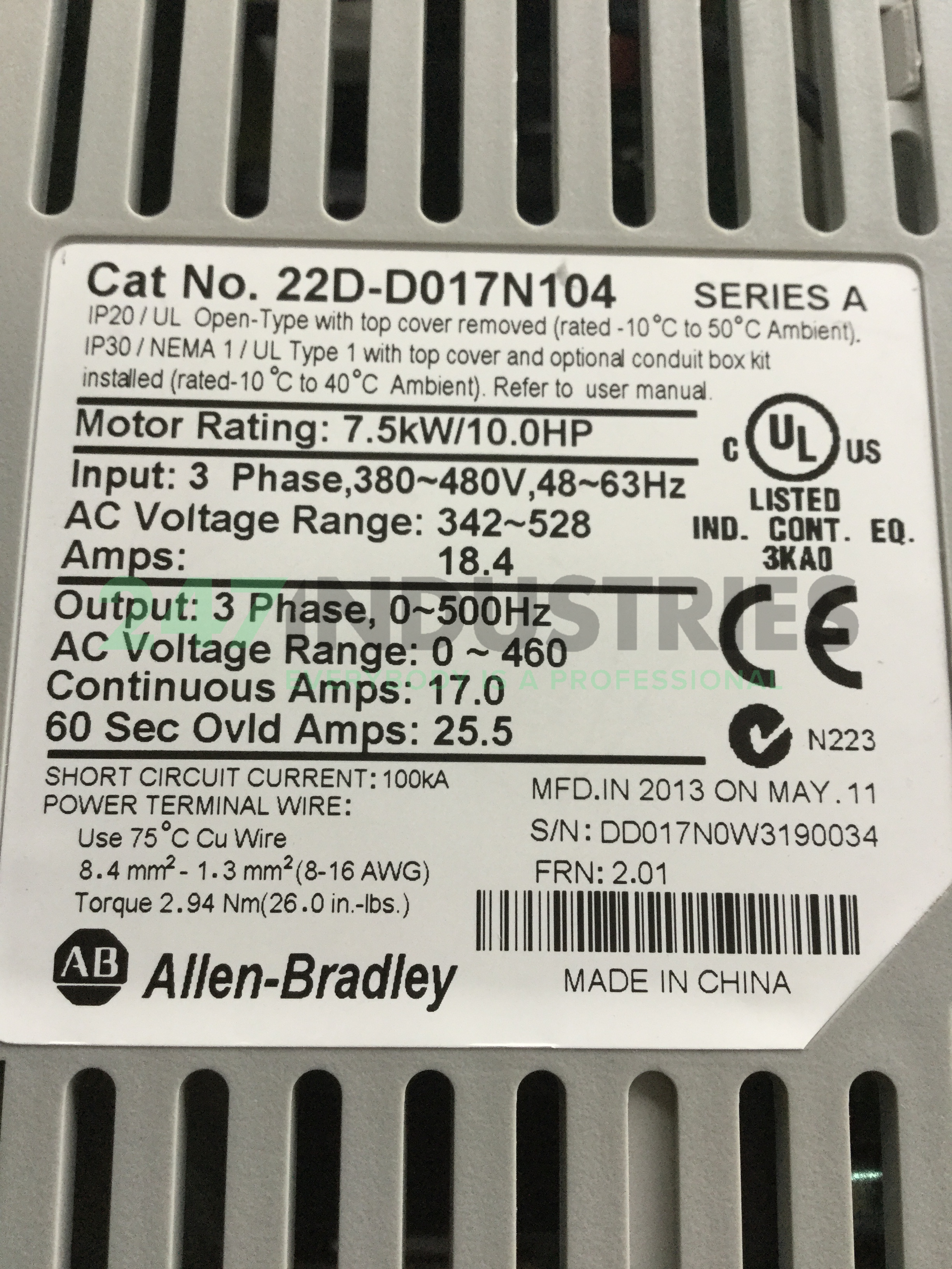 22D-D017N104-A Allen Bradley Image 4