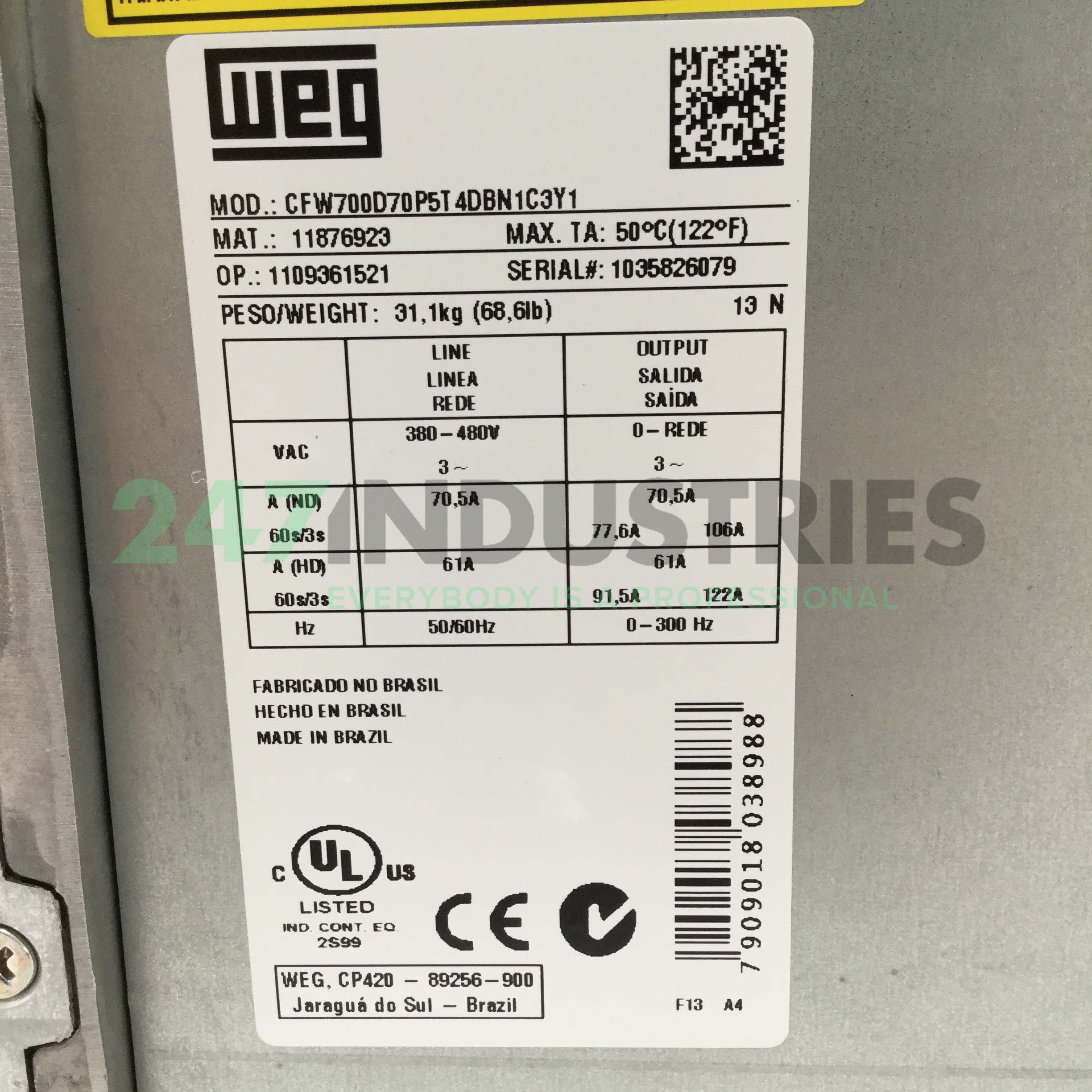 CFW700D70P5T4DBN1C3Y1 WEG Image 4