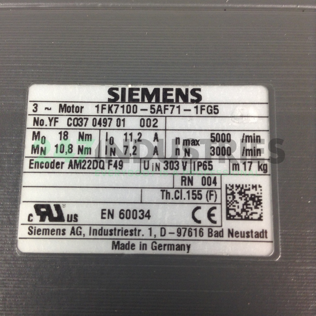 1FK7100-5AF71-1FG5 Siemens Image 2