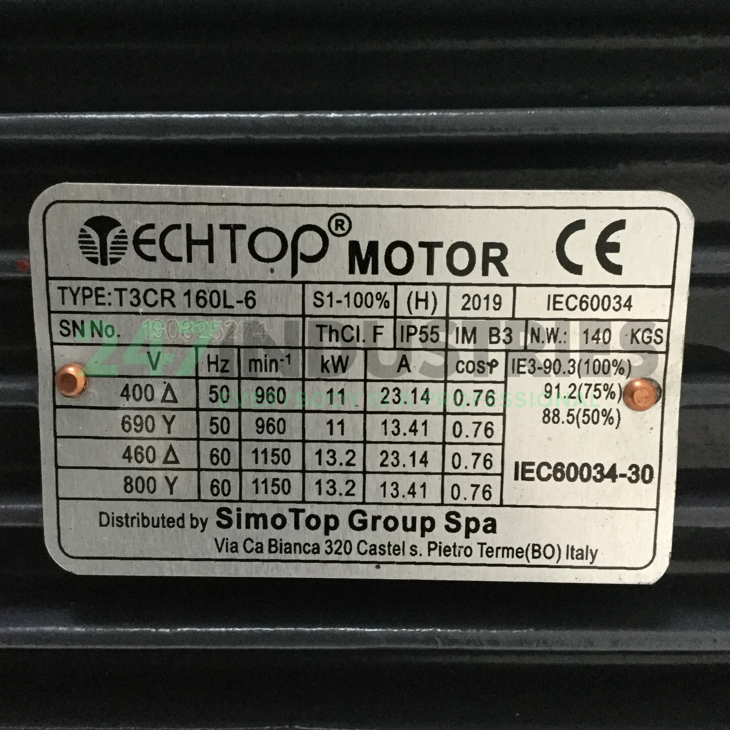 T3CR160L6-B3 TechTop Motor Image 4