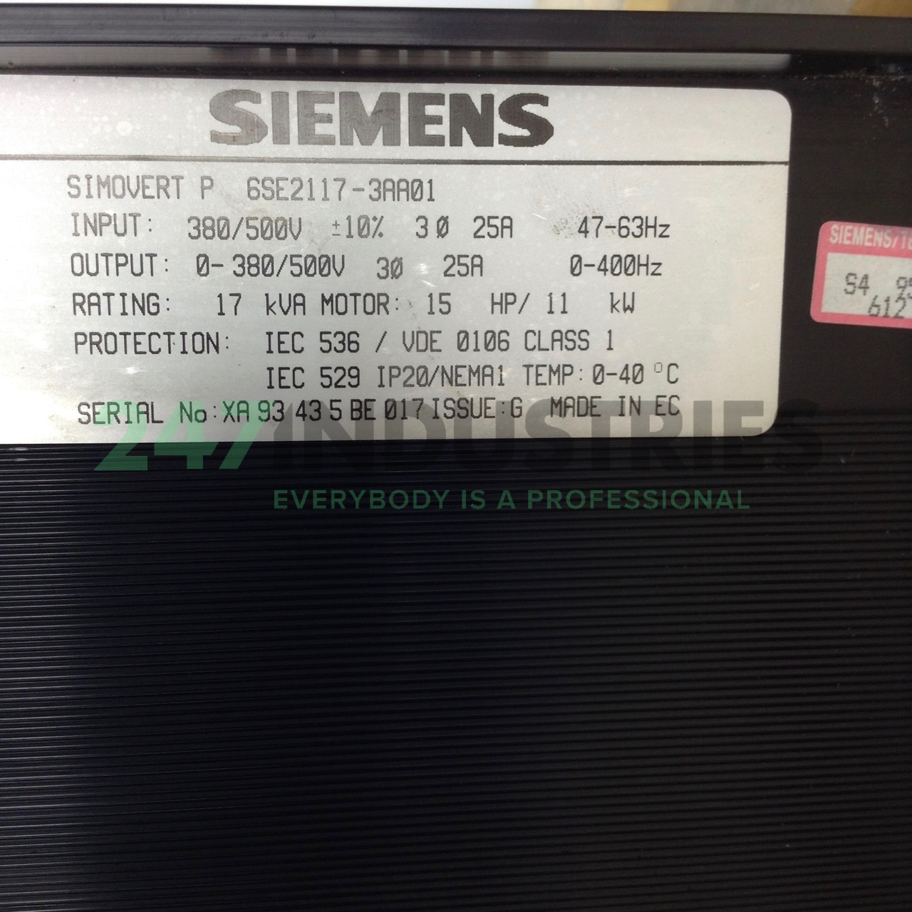 6SE2117-3AA01 Siemens Image 2