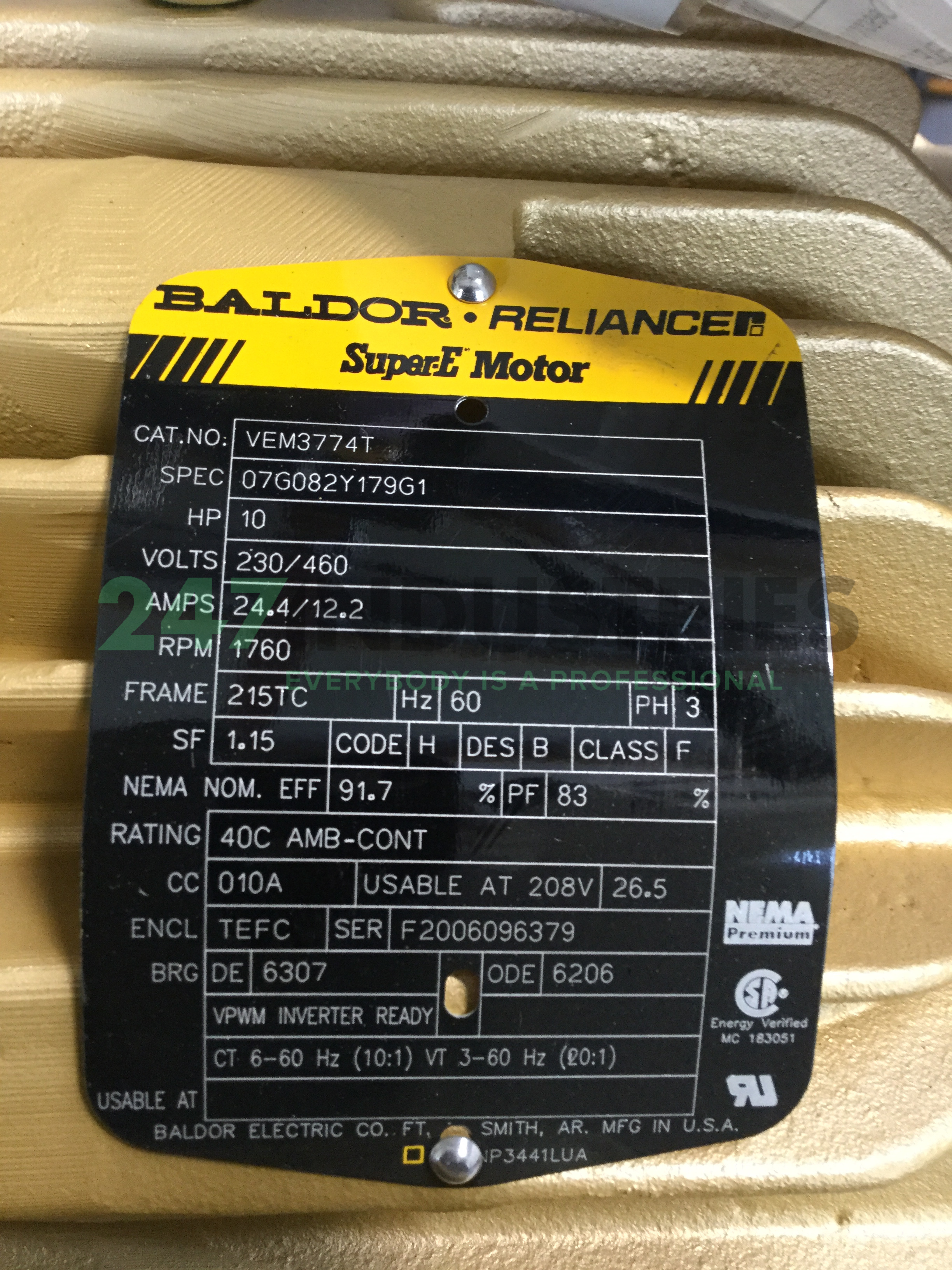 VEM3774T Baldor Image 4