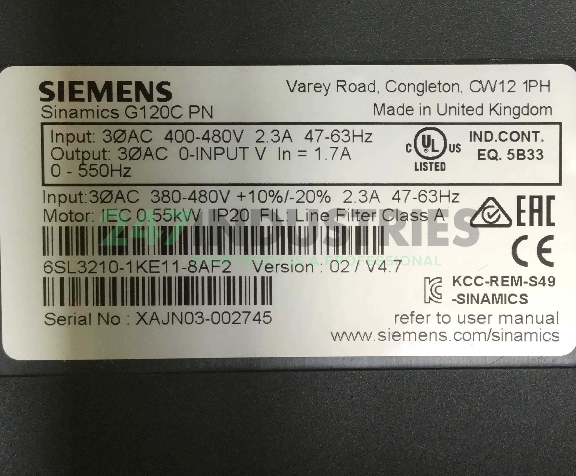 6SL3210-1KE11-8AF2 Siemens Image 4