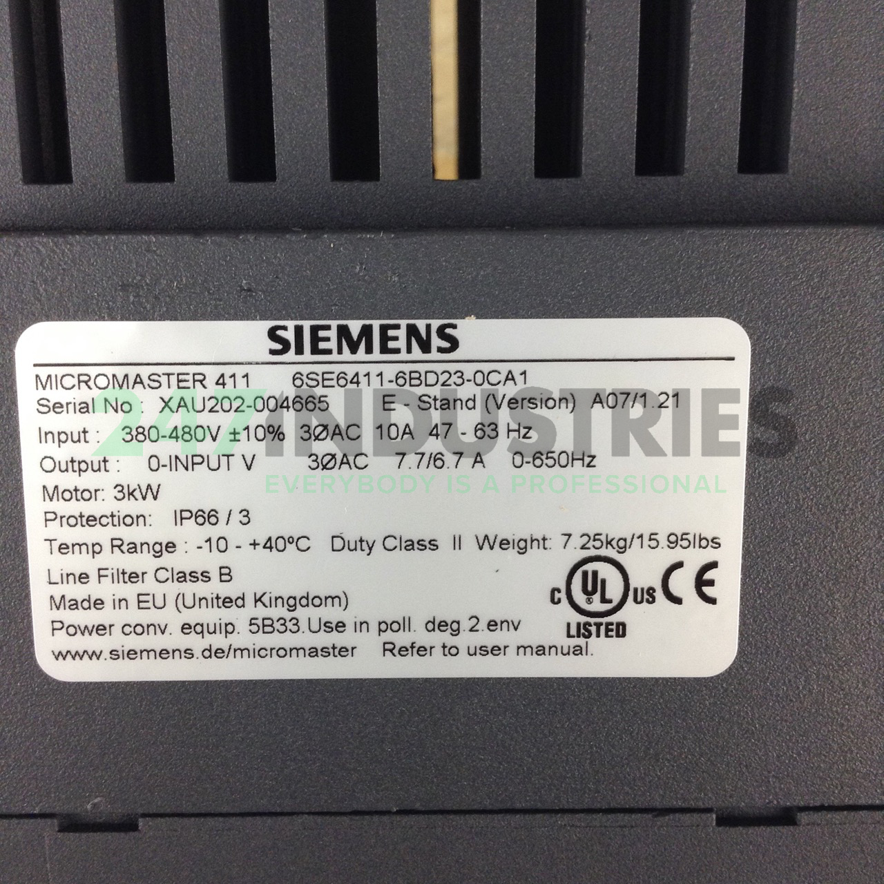 6SE6411-6BD23-0CA1 Siemens Image 2