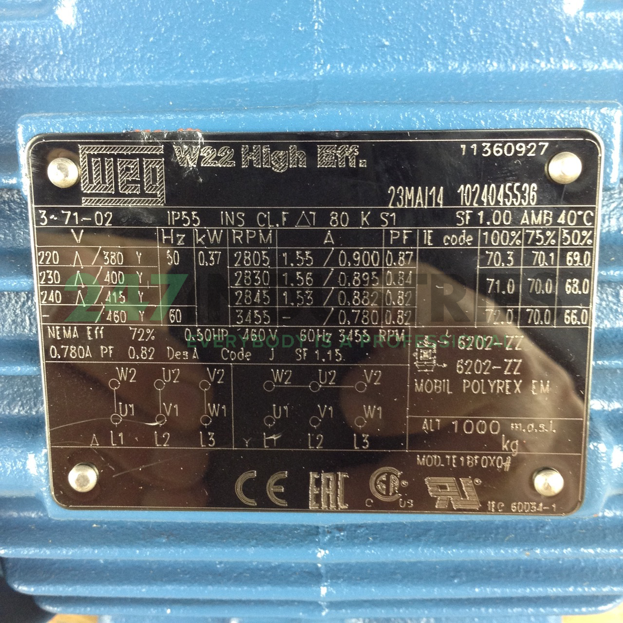 0.37K31AL2712B3 WEG Image 2