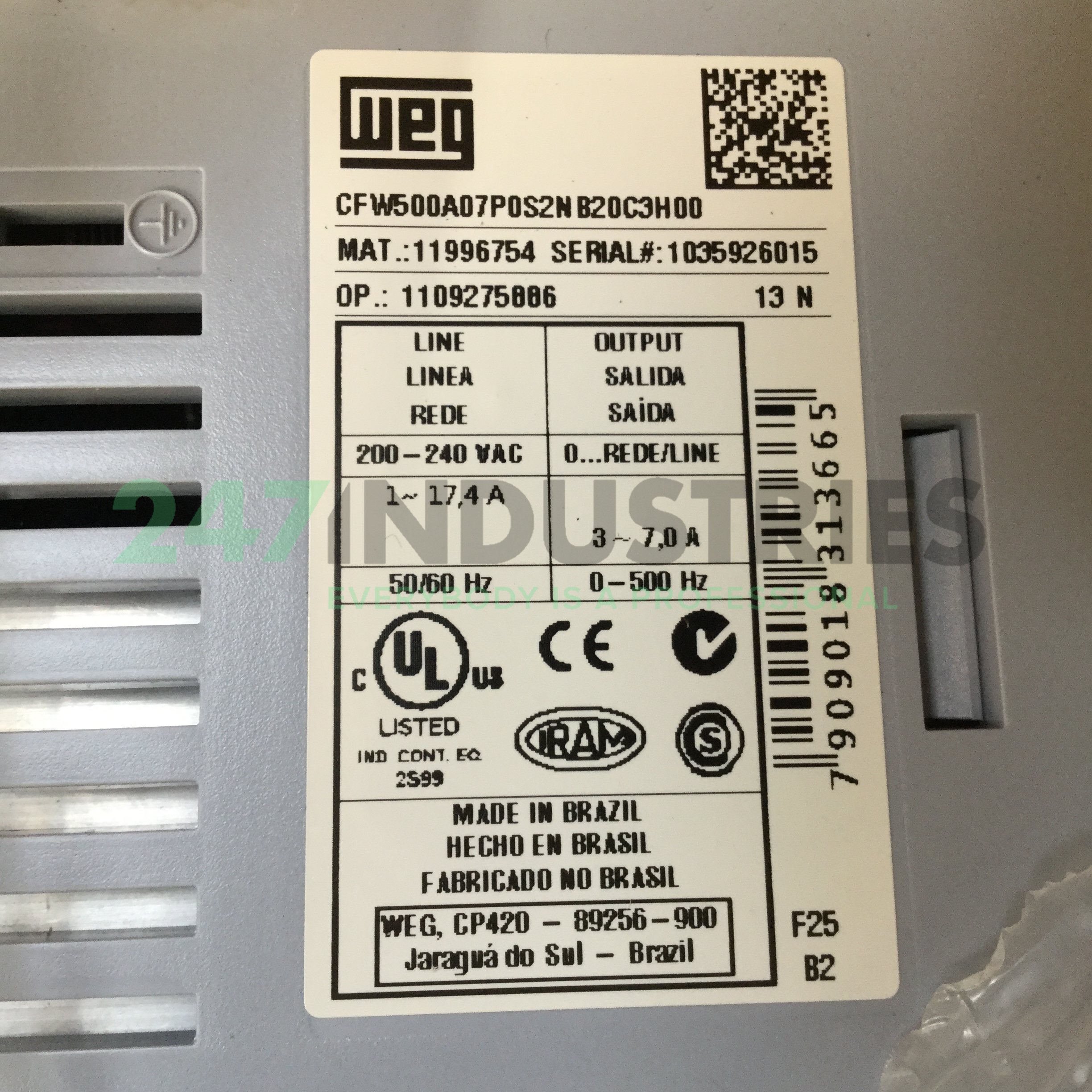 CFW500A07P0S2NB20C3H00 WEG Image 4