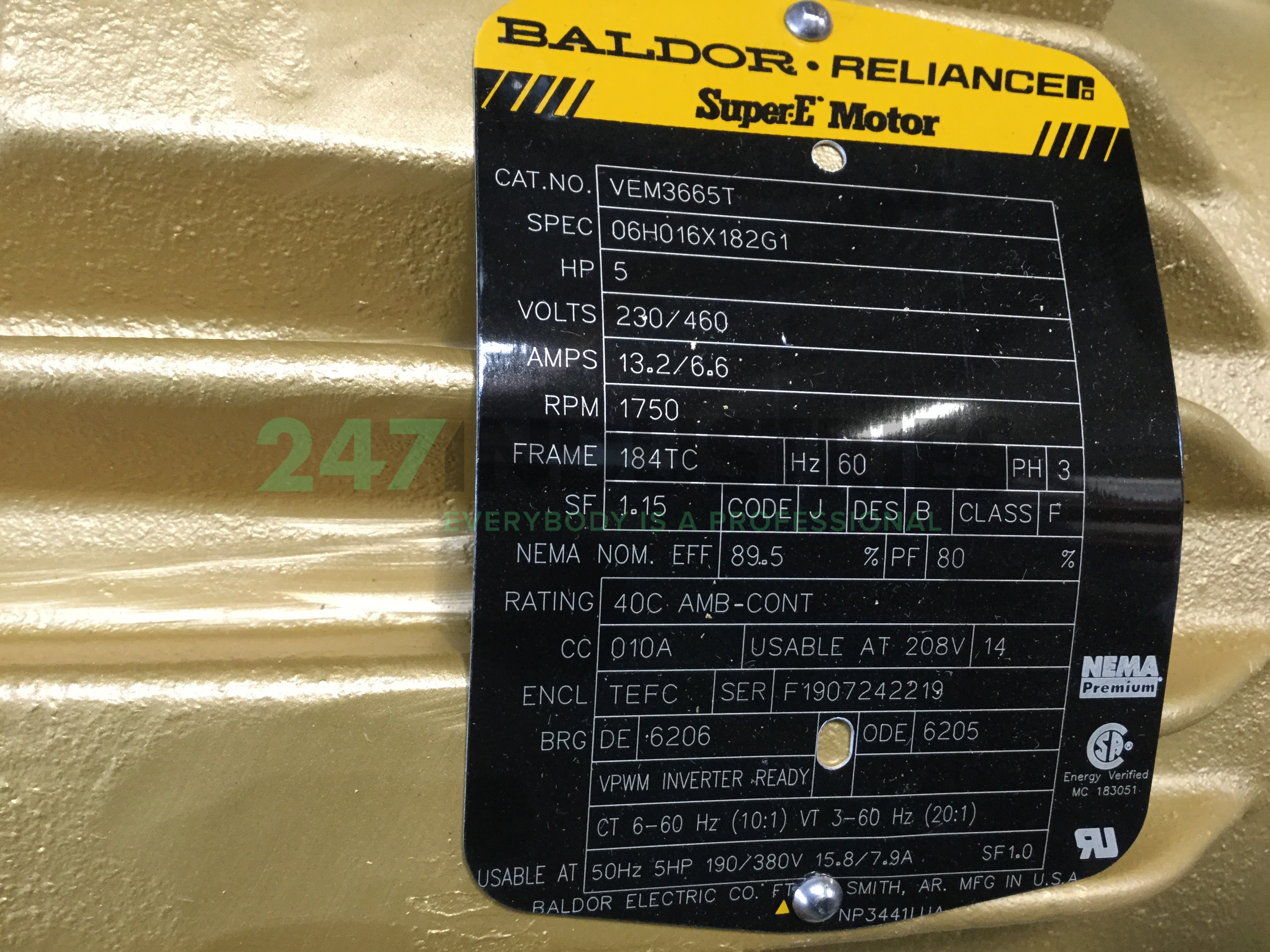 VEM3665T Baldor Image 4