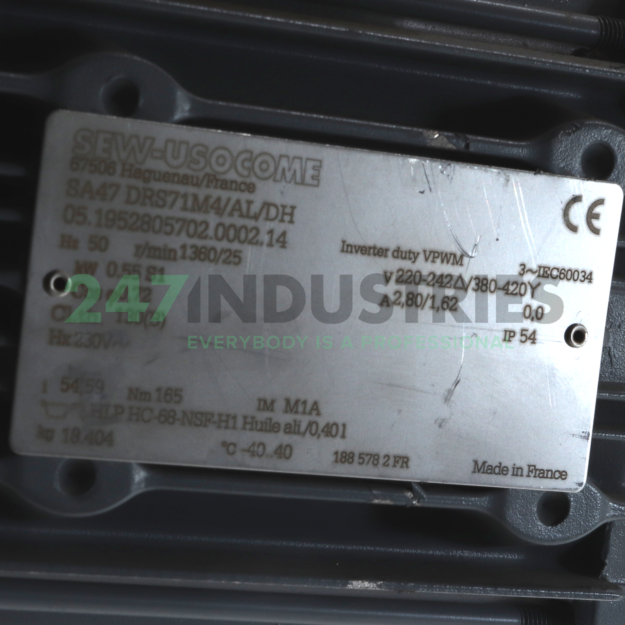 SA47/DRS71M4/AL/DH SEW-EURODRIVE Image 2