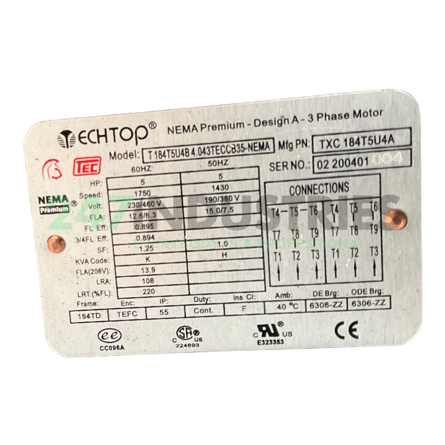 TXC184T5U4A-B35 TechTop Motor Image 4