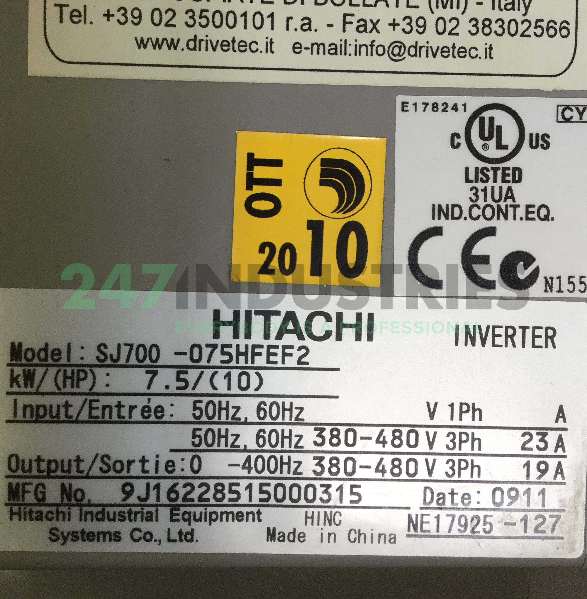 SJ700-075HFEF2 Hitachi Image 4