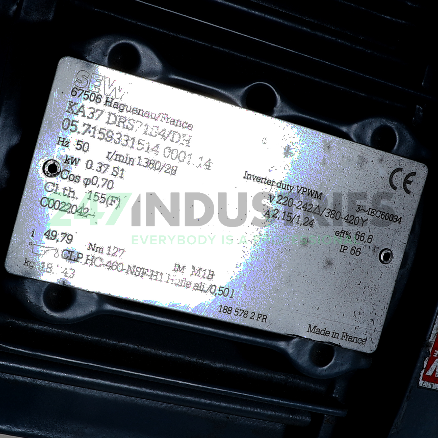 KA37/DRS71S4/DH SEW-EURODRIVE Image 2