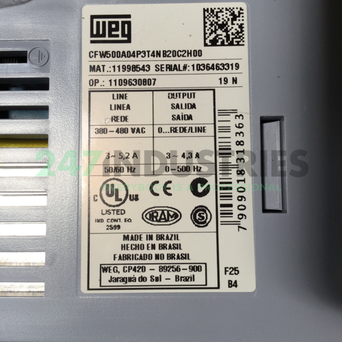 CFW500A04P3T4NB20C2H00 WEG Image 4