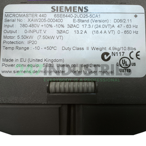 6SE6440-2UD25-5CA1 Siemens Image 4