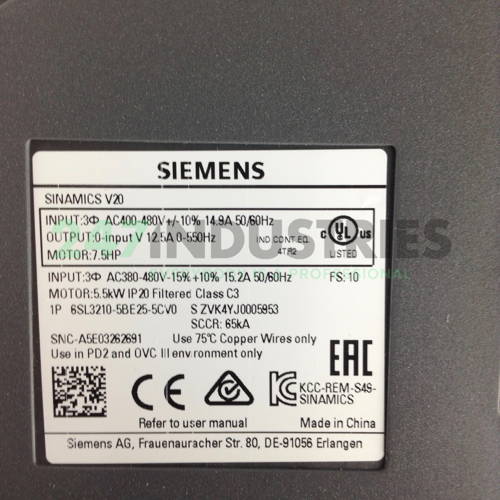 6SL3210-5BE25-5CV0 Siemens Image 2