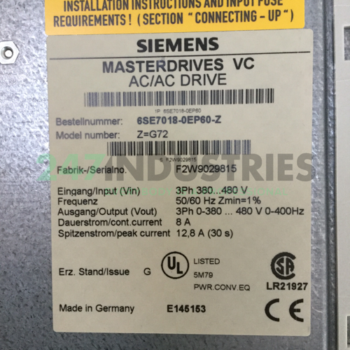 6SE7018-0EP60-Z G72 Siemens Image 4