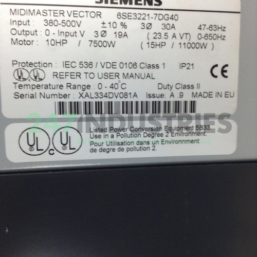 6SE3221-7DG40 Siemens Image 2