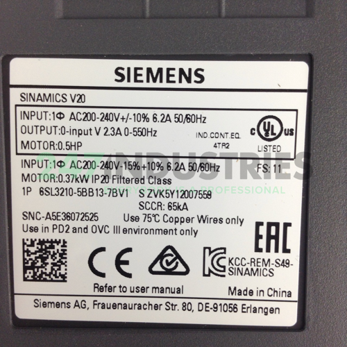 6SL3210-5BB13-7BV1 Siemens Image 2