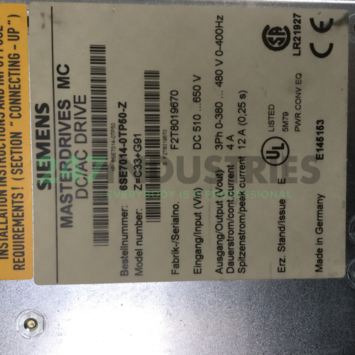 6SE7014-0TP50-Z C33+G91 Siemens Image 4