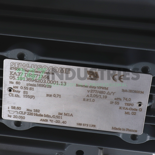 KA37/DRS71M4 SEW-EURODRIVE Image 2