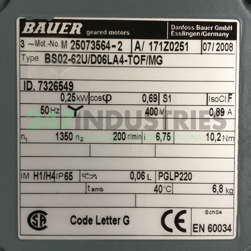 BS02-62U/D06LA4-TOF/MG Bauer Image 4