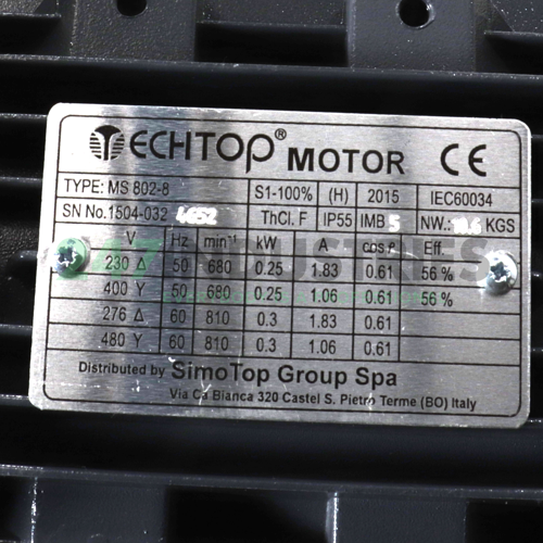 MS802-8-B5 TechTop Motor Image 4