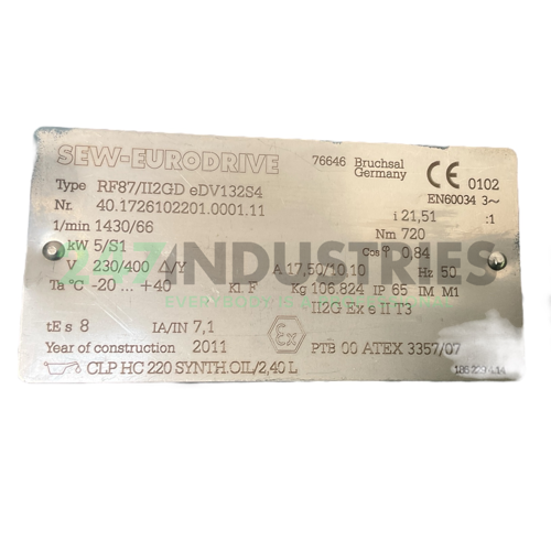RF87/II2GDEDV132S4 SEW-EURODRIVE Image 4