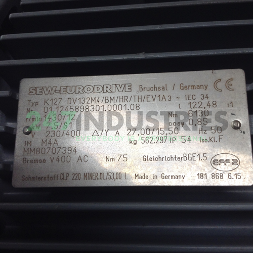 K127DV132M4/BM/HR/TH/ SEW-EURODRIVE Image 2