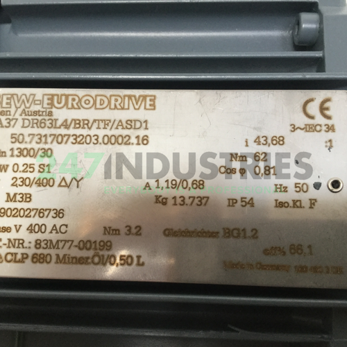 SA37DR63L4/BR/TF/ASD1-I43,68 SEW-EURODRIVE Image 4