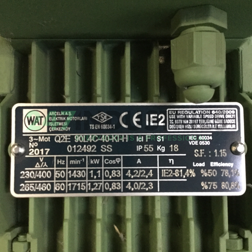 Q2E90L4C40-KI-H-B3 Arcelik Elektrik Motorlari Image 4